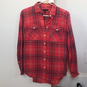 Red plaid JCrew Button Up